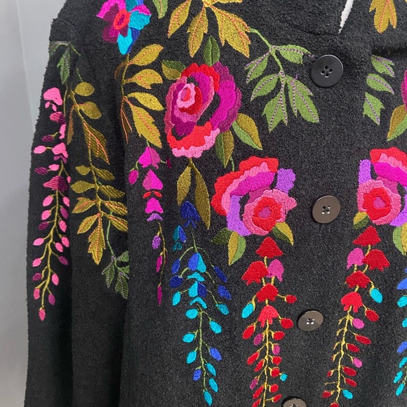 Linea by Louis Dell'Olio Black Coat with Yellow Embroidery - Picture 7 of 17